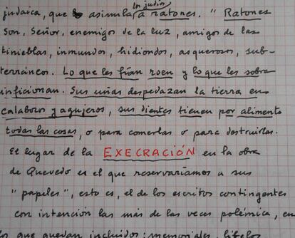 Manuscrito de Cristóbal Serra para 'El aire de los libros'.
