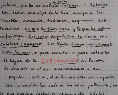 Manuscrito de Cristóbal Serra para 'El aire de los libros'.