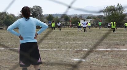 A equipe mazahua, durante um jogo realizado em Jocotitlán