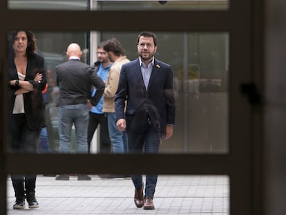 Pere Aragonès salía el sábado de la sede de ERC tras la reunión del Consejo Ejecutivo del partido.