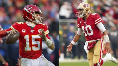 Patrick Mahomes y Jimmy Garoppolo, en 2019.