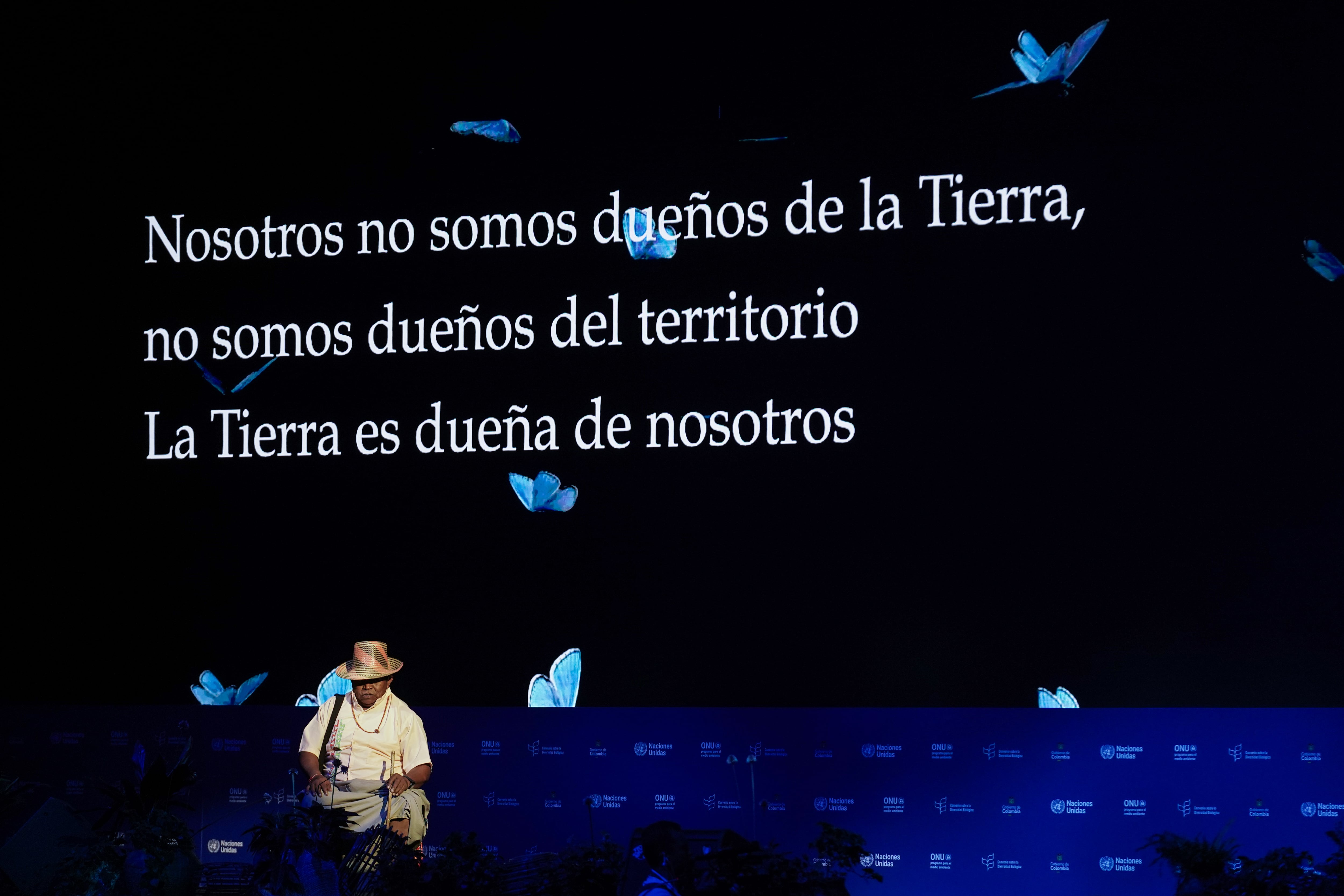 Acto cultural 'Del agua y de la tierra' durante la ceremonia de inauguración de la COP16.