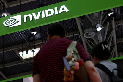 Stand de Nvidia en una feria en Pekin.