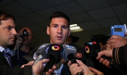 Messi, a su llegada a Buenos Aires.