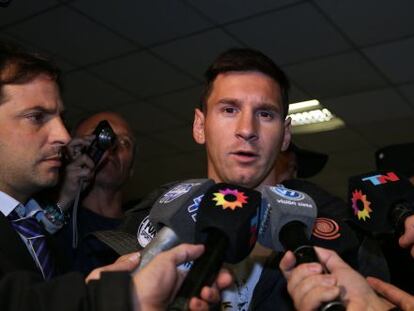 Messi, a su llegada a Buenos Aires.