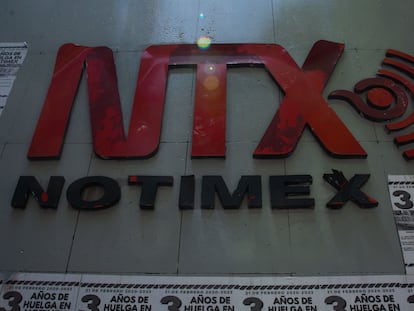 La fachada de Notimex, en abril de 2023.