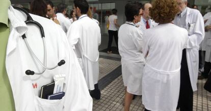 Jornada de huelga de médicos en el hospital universitario Puerta de Hierro de Madrid.