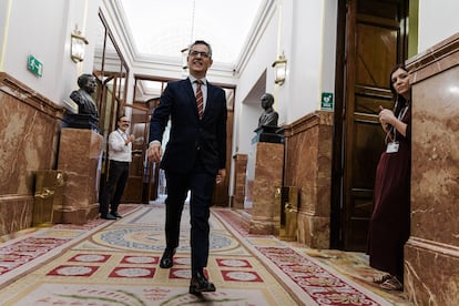 El ministro de Justicia, Félix Bolaños, este jueves en el Congreso.