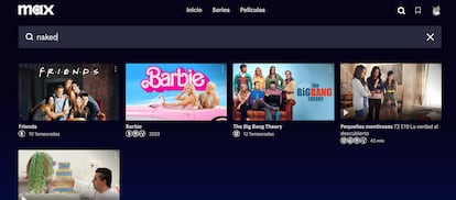 Un perfil configurado con clasificación 12 (imagen superior) no puede acceder al programa 'Naked Attraction' en Max. El control parental de la plataforma en todas sus modalidades evita que los menores de 18 puedan ver el contenido.