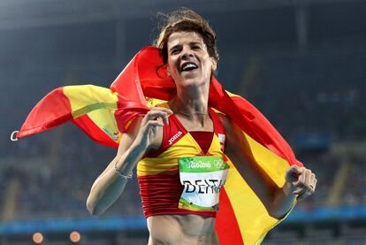 Ruth Beitia se impuso en la final de salto en altura.