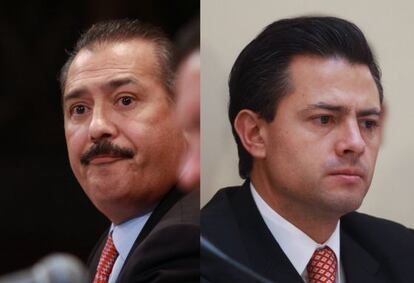 Manlio Fabio Beltrones (i) y el exgobernador el Estado México Enrique Peña Nieto (d)