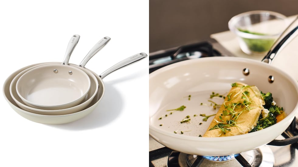 Lote de sartenes con recubrimiento cerámico sin PFOA.