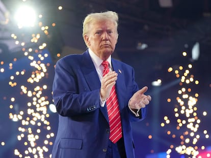 President-elect Donald Trump speaks at AmericaFest, Sunday, Dec. 22, 2024, in Phoenix. (AP Photo/Rick Scuteri)
