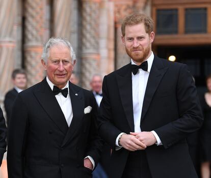 Los príncipes Carlos y Enrique, en un evento en Londres en abril de 2019.