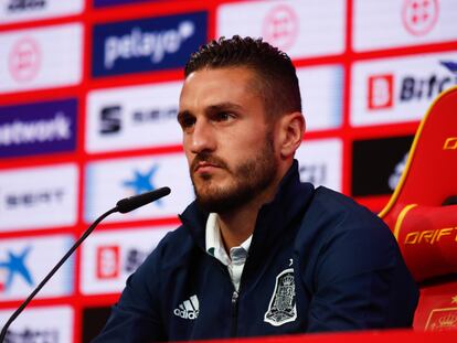 Koke, durante la rueda de prensa que ofreció este martes en la Ciudad del Fútbol de Las Rozas. /AFP7