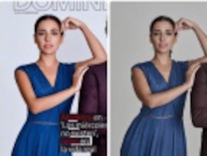 La actriz sube a su cuenta de instagram la imagen del antes y del después para hacer visible el cambio físico