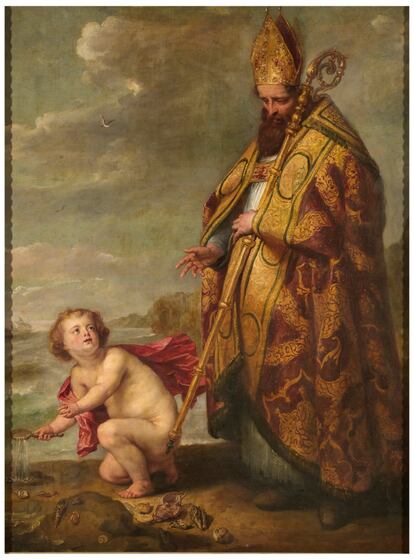 El óleo anónimo 'San Agustín meditando sobre el Misterio de la Trinidad', del taller de Rubens.
