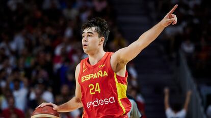 Juan Núñez, en un partido con la selección española de baloncesto.