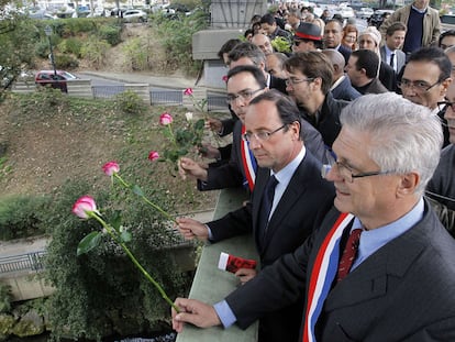 François Hollande, en un homenaje a las víctimas de la matanza del 17 de octubre de 1961 en París.