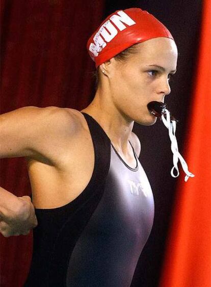 Laure Manaudou, durante la final del campeonato nacional