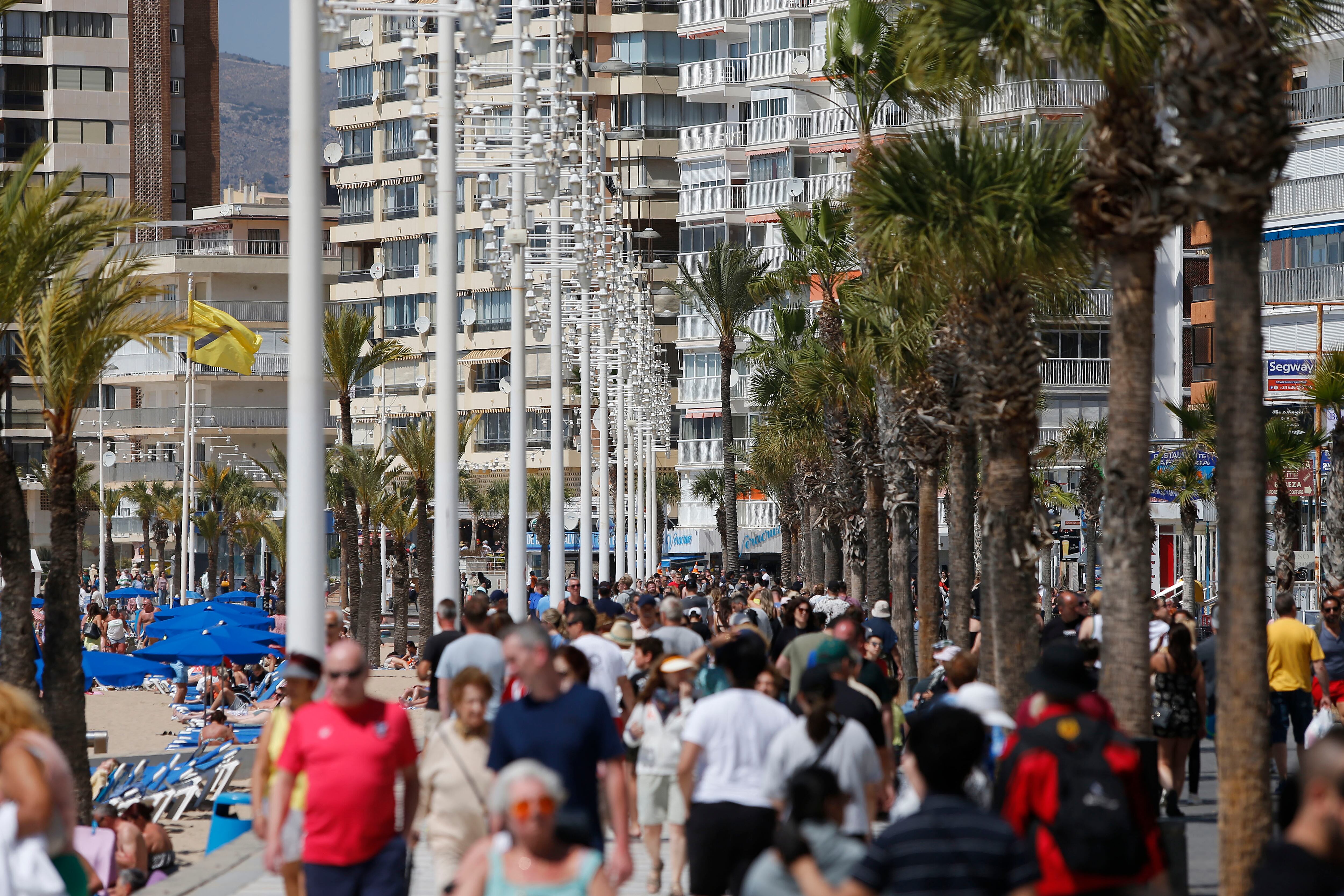 Paseo marítimo de Benidorm, durante esta Semana Santa.