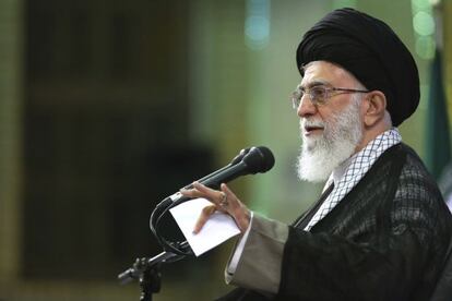 El l&iacute;der supremo, el ayatol&aacute; Al&iacute; Jamenei, el 16 de mayo en Teher&aacute;n. 