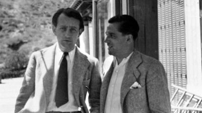 Andr&eacute; Malraux (a la izquierda) junto a Jaume Miravitlles. 
 