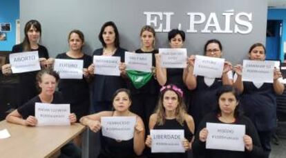 Trabalhadoras do EL PAÍS na redação de São Paulo.