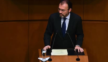 Videgaray, durante su comparecencia en el Senado.