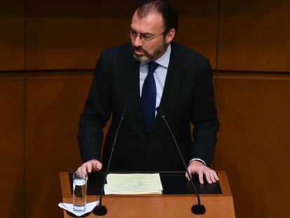 Videgaray, durante su comparecencia en el Senado. 