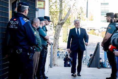 Pedro Rocha, presidente de la Federación Española de Fútbol, después de su declaración en los juzgados de Majadahonda como testigo de la Operación Brodie.