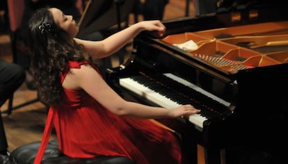 La pianista coreana Soo Jung Ann durante la prueba final del concurso.