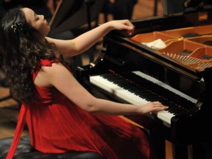 La pianista coreana Soo Jung Ann durante la prueba final del concurso.