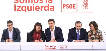 El secretari general del PSOE, Pedro Sánchez, durant una reunió de la Comissió Executiva Federal.