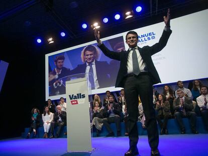 Valls durante la presentación de las líneas maestras de su candidatura al Ayuntamiento de Barcelona. 