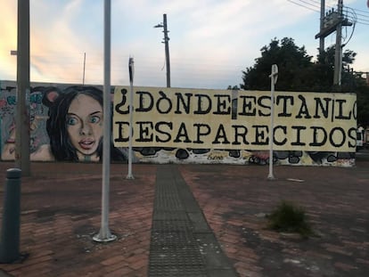 Mural que hace parte de Ausencias Presentes, para recordar a los desaparecidos