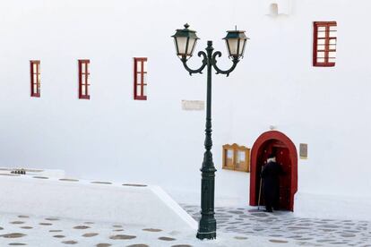 Detalle del monasterio de Panagia Tourliani, en Ano Mera.