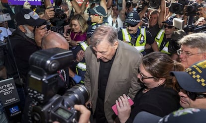 El cardenal George Pell, a su llegada al tribunal en Melbourne este miércoles.