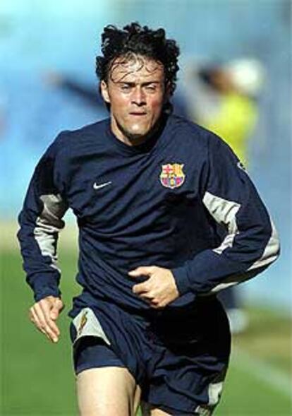 Luis Enrique, durante un entrenamiento.