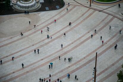 Imagen de la inauguración de la Plaza de España en noviembre de 2021.