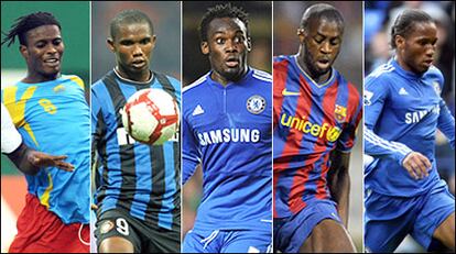 Drogba, Essien, Eto&#39;o, Mputi Mabi y Yaya Touré.