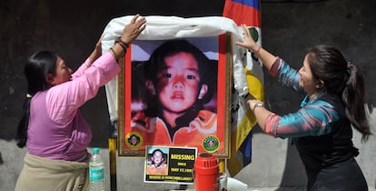 Una ceremonia en honor al XI panchen lama, el niño tibetano de seis años Gedhun Choekyi Nyima, en Mcleodganj, cerca de Dharamsala, India, en 2017.