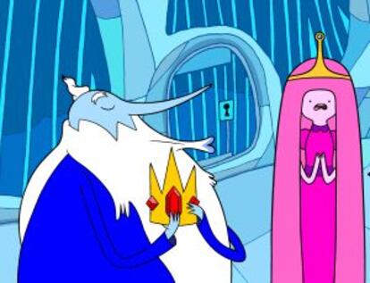 El Rey Hielo y la Princesa Chicle, dos de los personajes principales de 'Hora de Aventuras'