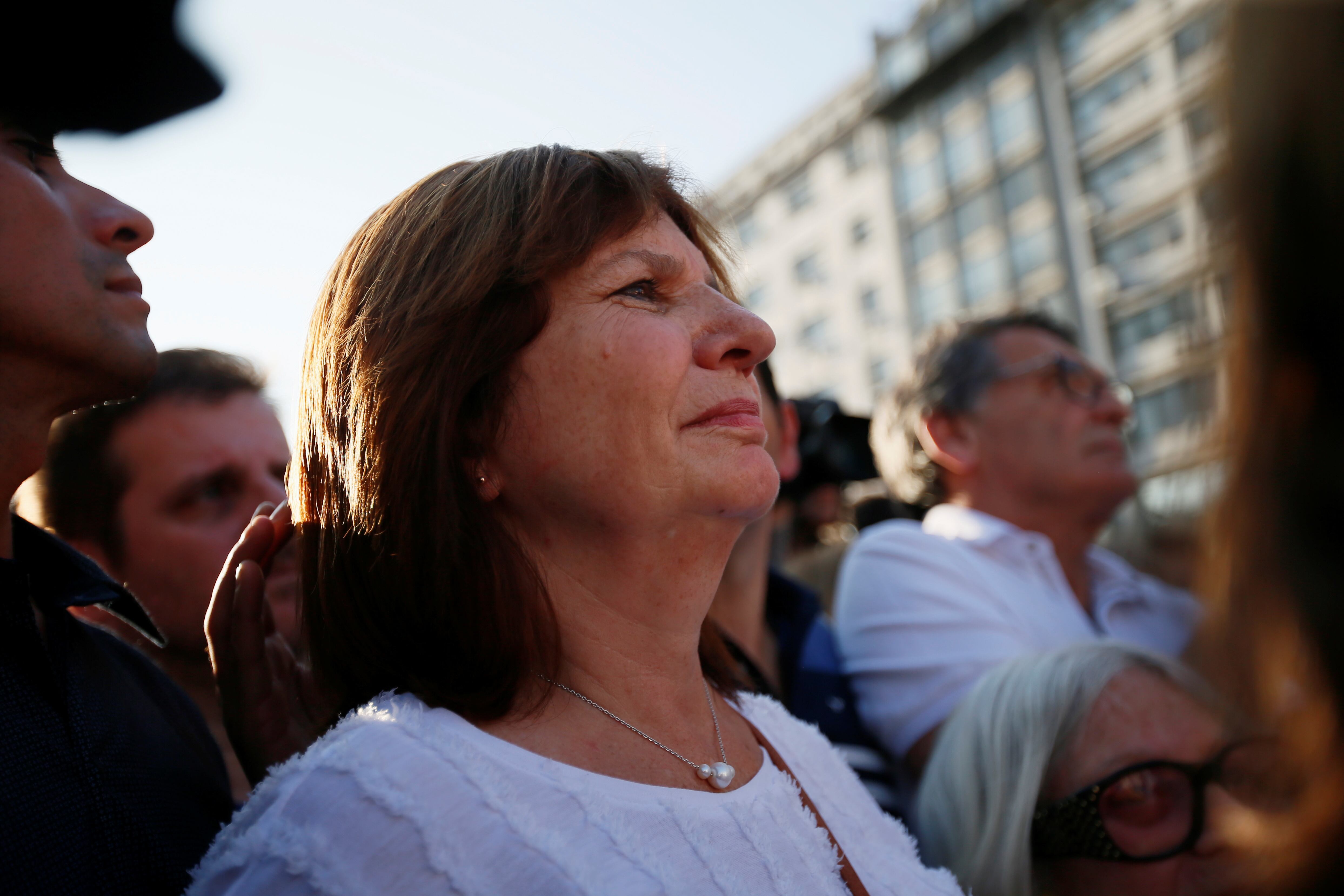 La exministra de Seguridad Patricia Bullrich participa en una manifestación en Buenos Aires, el 18 de enero de 2020,