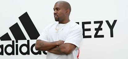 El rapero Kanye West en la presentación de su acuerdo con Adidas.