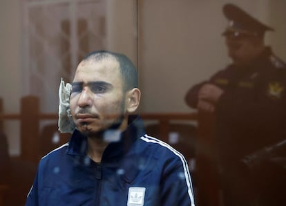 Saidakrami Rachabalizoda, durante su comparecencia en el tribunal de Moscú este domingo. 