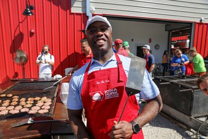 Tim Scott, este mes haciendo campaña en Des Moines (Iowa).