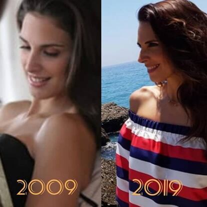 La cantante Nuria Fergó también participó del 'challenge' y se mostró en las redes sociales con una fotografía de 2009 y con una de 2019.