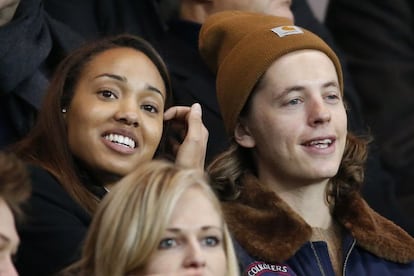 Pierre Sarkozy, hijo del ex presidente francés, Nicolas Sarkozy, en el partido.