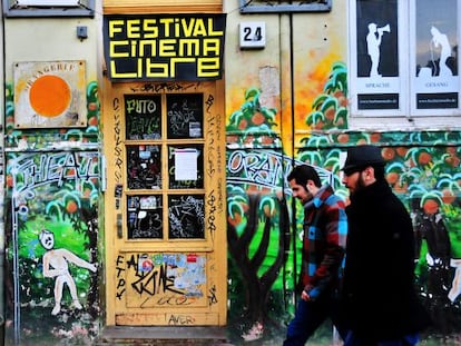 Entrada del cine alternativo Schanze. 